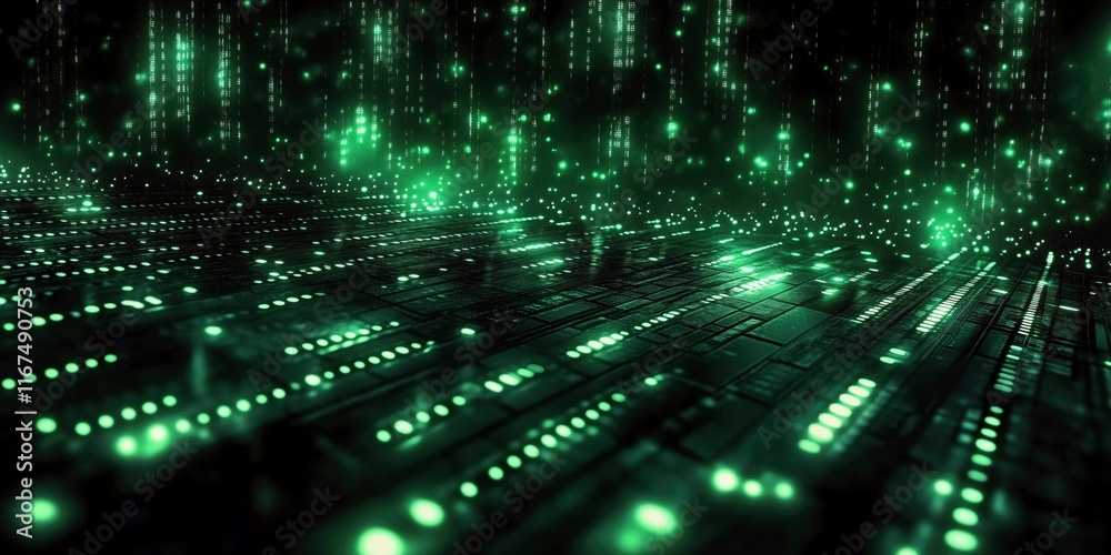 futuristic green matrix with intricate light effects futuristic green matrix with intricate light effects