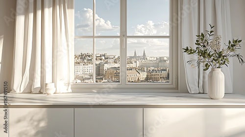 Modern Apartment Window View Cityscape