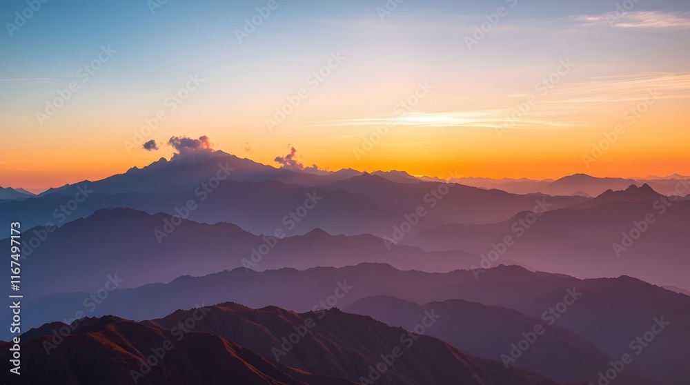 Majestic Sunset Mountain Range Panorama Majestic Sunset Mountain Range Panorama