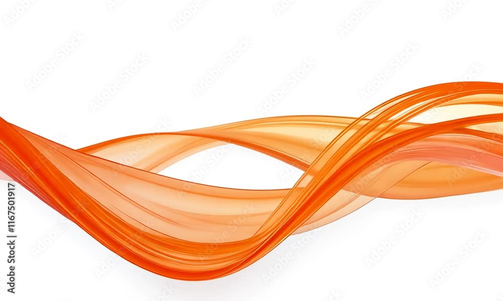 Abstract Orange Swirling Wave, Dynamic Fluid Design on White Abstract Orange Swirling Wave, Dynamic Fluid Design on White
