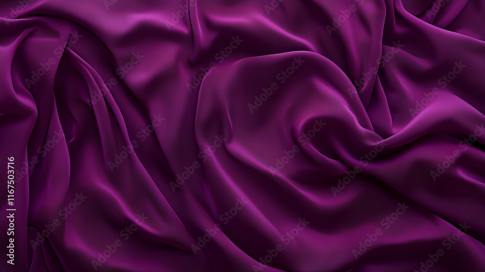Fototapeta premium Deep Purple Draped Fabric Soft Luxurious Texture