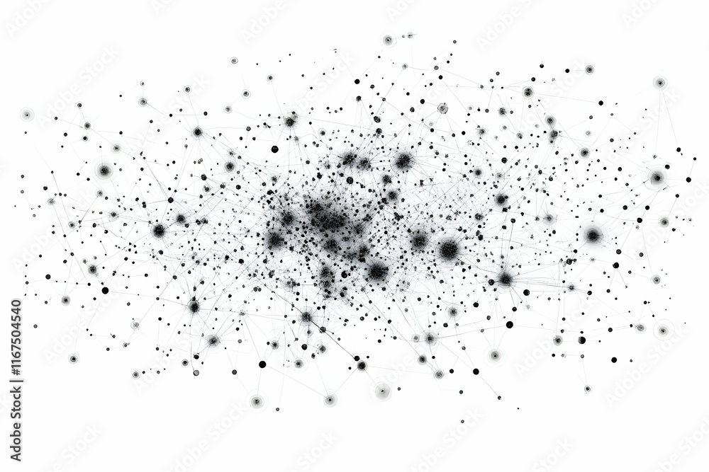 Obraz premium Abstract digital network background with connected dots and lines