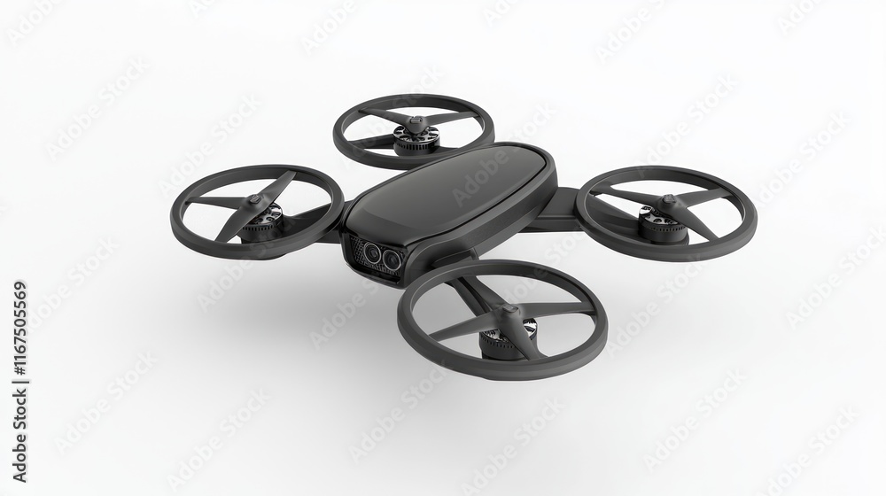 Futuristic Foldable Drone: Macro View of Innovation in Aerial Photography with Camera Focus on Portability