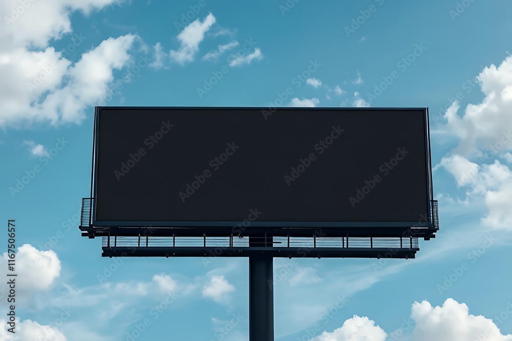 Blank Billboard Against A Cloudy Blue Sky Blank Billboard Against A Cloudy Blue Sky