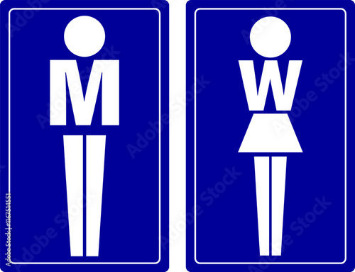 Toilet Sign Vectors Illustrations, Male and Female toilet symbols. disabled icon. gender icon. restroom pictogram.