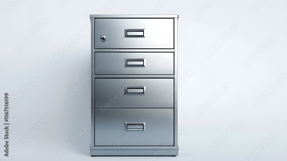 Sleek Metal Filing Cabinet with Smooth Drawers Isolated for Organized Offices Sleek Metal Filing Cabinet with Smooth Drawers Isolated for Organized Offices