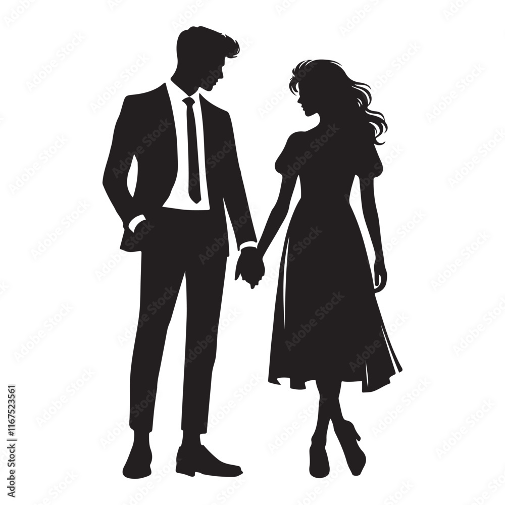 Man and woman couple holding hand silhouette Man and woman couple holding hand silhouette