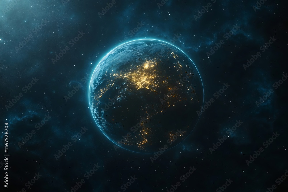 Obraz premium Earth City Lights at Night from Space6