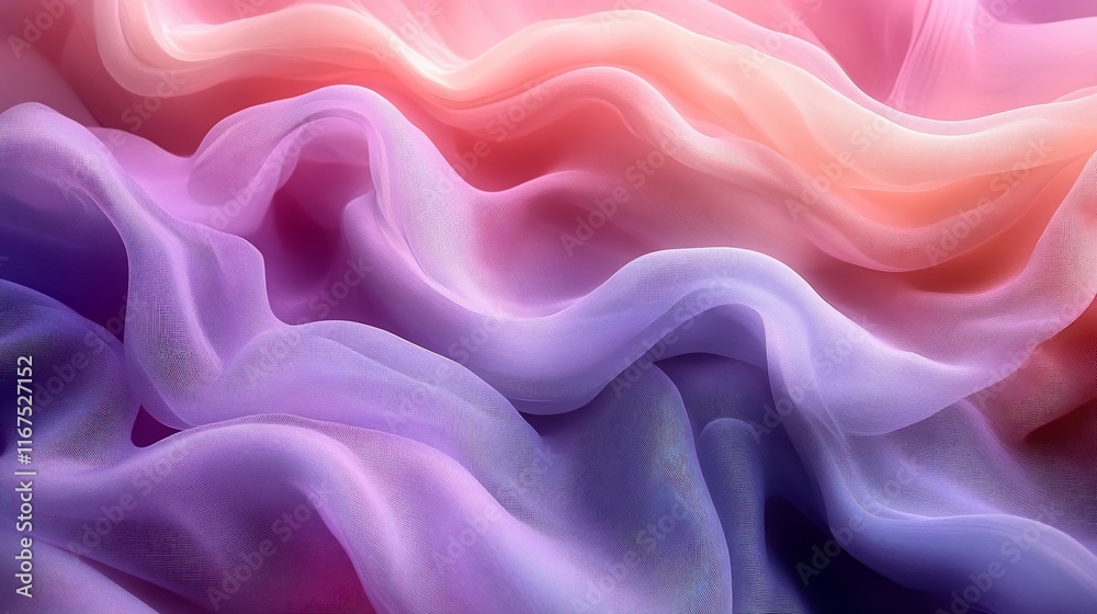 Obraz premium Soft Draped Fabric in Pastel Purple Pink and Peach Hues
