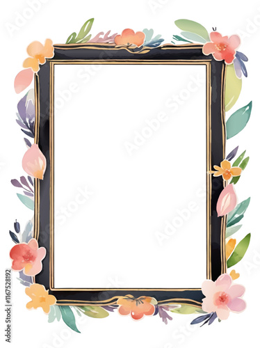 picture frame pattern with floral elements, vector illustration