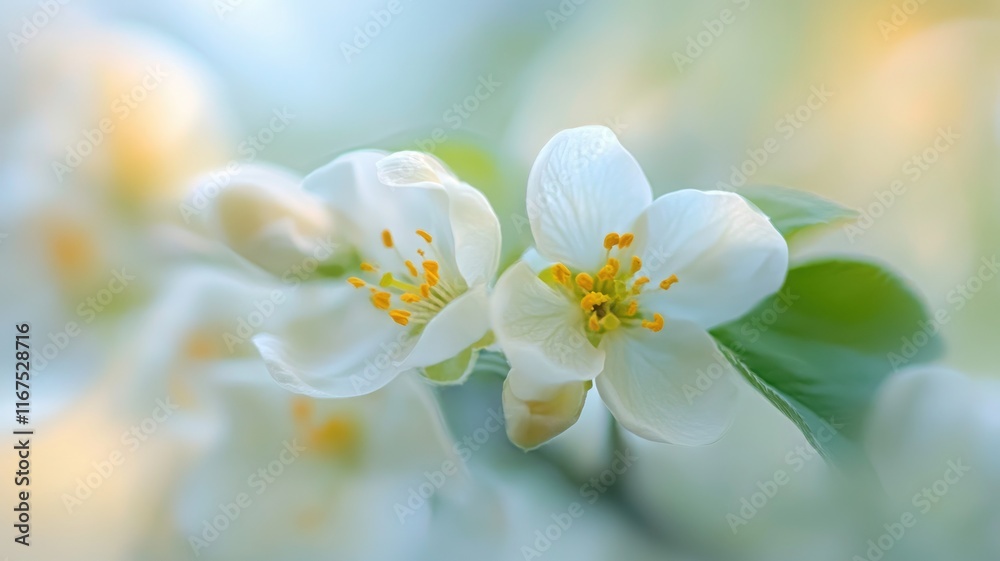 Close-up of delicate white flowers with soft focus and blurred background Close-up of delicate white flowers with soft focus and blurred background