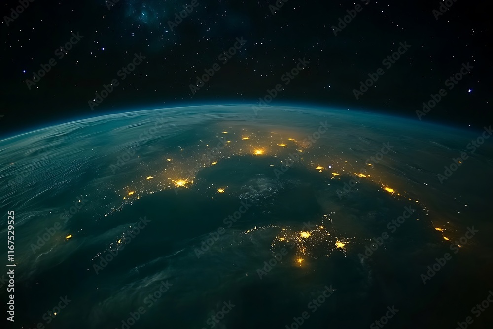 Fototapeta premium Earth City Lights at Night from Space24