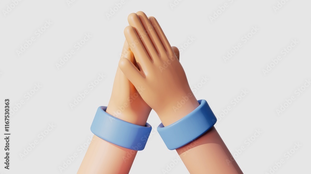 3D cartoon hands in a high five gesture, symbolizing teamwork and collaboration. 3D cartoon hands in a high five gesture, symbolizing teamwork and collaboration.