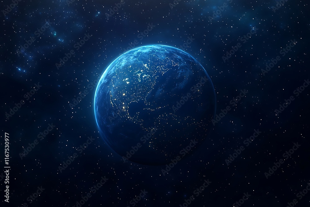 Obraz premium Earth at Night Space View