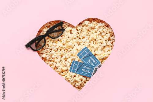 Cut-out pink paper in shape...