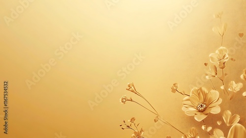 Golden Floral Design on a Textured Background