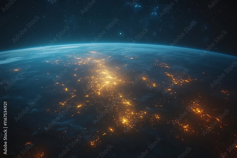 Fototapeta premium Earth at Night City Lights from Space1