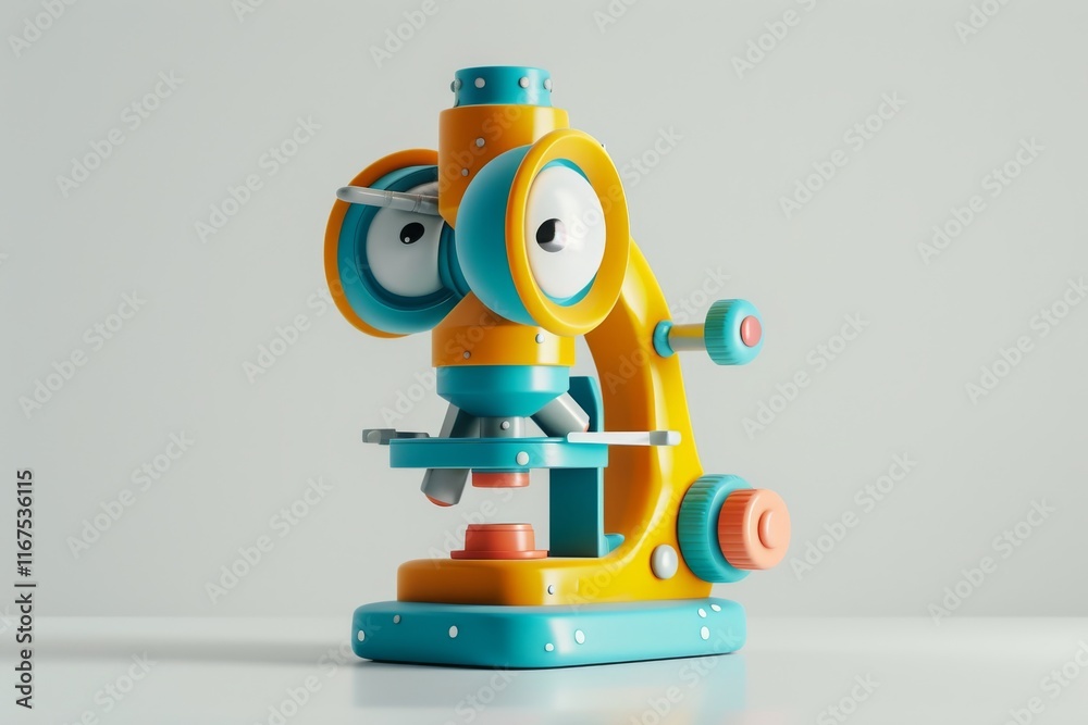 Colorful toy microscope on white background Colorful toy microscope on white background
