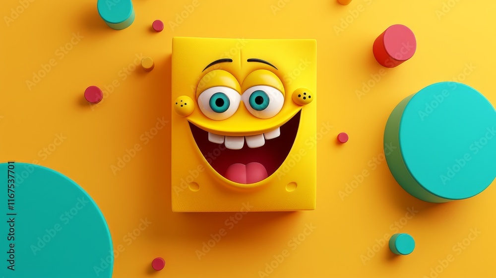 Fototapeta premium Bold Emoji Expression on Vibrant Background