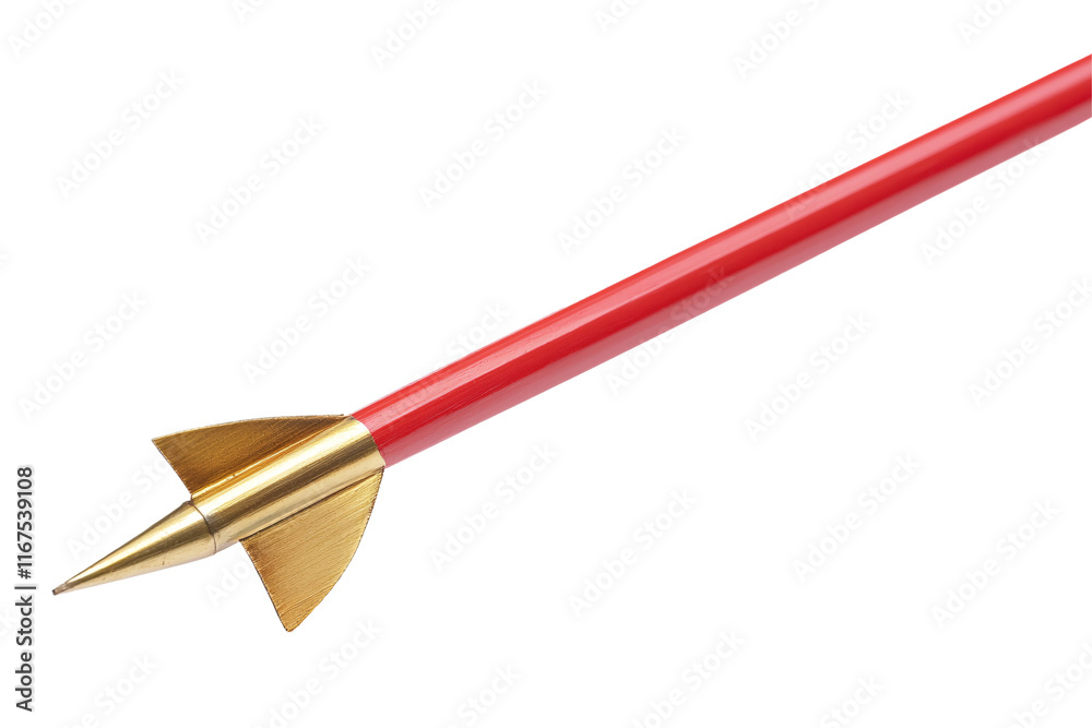 Isolated Red and Gold Arrow with Arrowhead Isolated Red and Gold Arrow with Arrowhead
