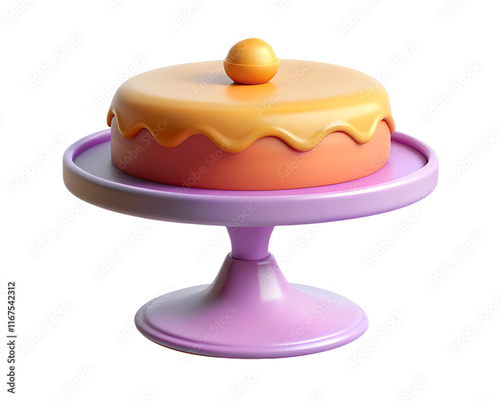 cake with stand 3d icon isolated on transparent background cake with stand 3d icon isolated on transparent background