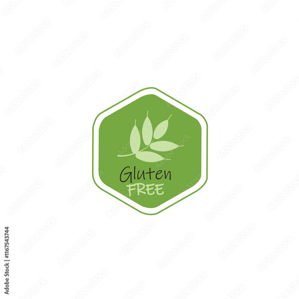 Gluten free vector label isolated on background for cafe menu, restaurant, t shirt, healthy food icon, natural organic nutrition ta, vegan product. Gluten free vector label isolated on background for cafe menu, restaurant, t shirt, healthy food icon, natural organic nutrition ta, vegan product.