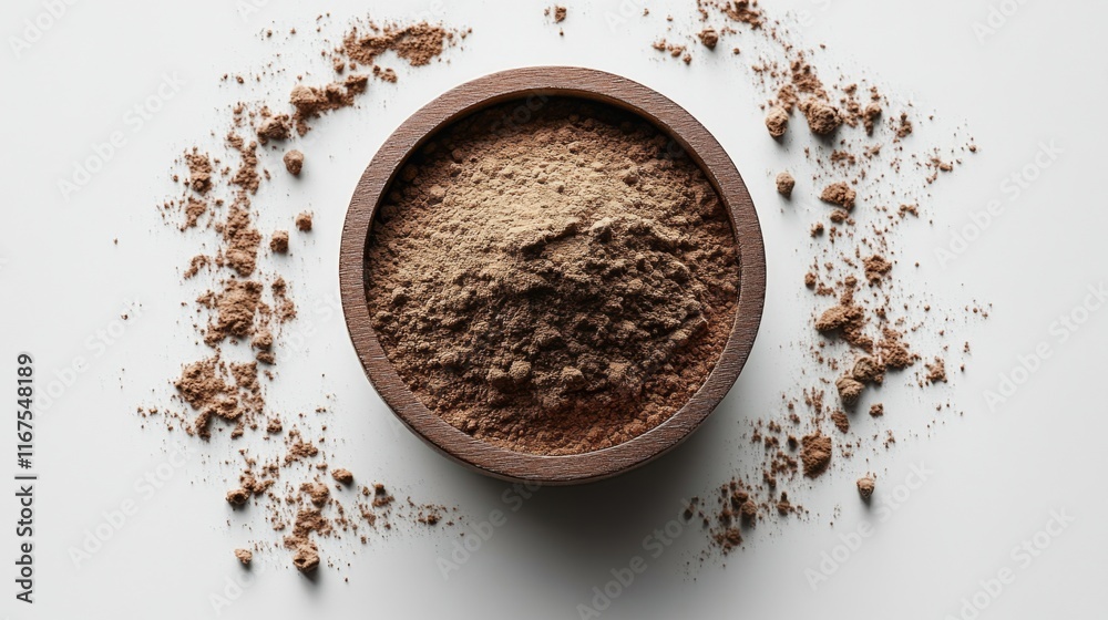Cocoa Powder in Wooden Bowl: Aromatic, Rich, and Natural