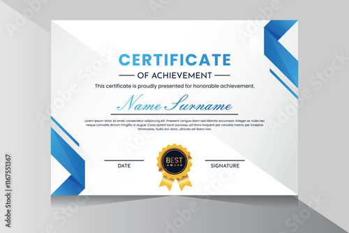 Certificate template with professional clean design. 