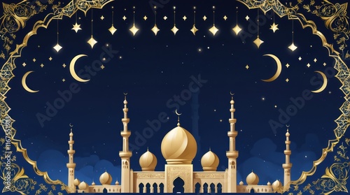 traditional ramadan background with a maje photo