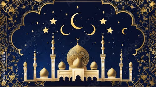 traditional ramadan background with a maje photo