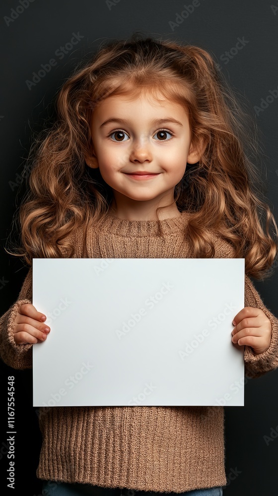 A young girl with a white board A young girl with a white board