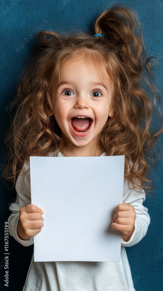 A young girl with a white board A young girl with a white board