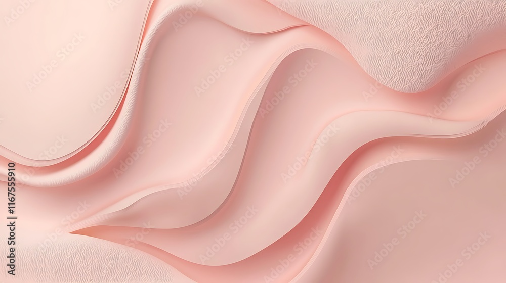 Fototapeta premium Abstract Pink Waves Soft Curves Elegant Design