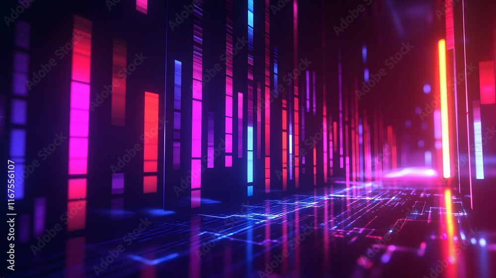 Abstract Neon Light Digital Data Visualization Abstract Neon Light Digital Data Visualization