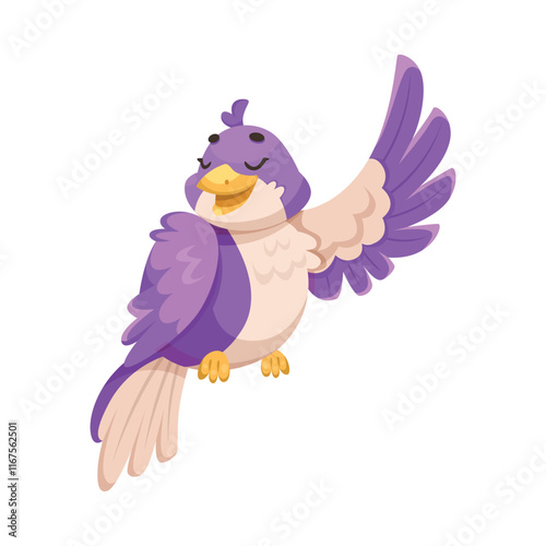 Singing Bird with Beak Enjoy Spring Vector Illustration photo