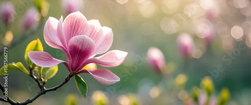 Panel kuchenny z motywem Kwiat Magnolii z Miękkim Tłem i Bokeh
