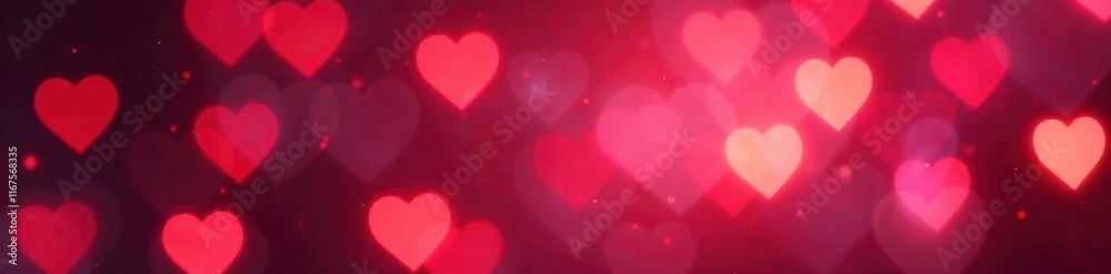 Blurred heart-shaped lights, Valentine's Day bokeh effect, abstract, white Blurred heart-shaped lights, Valentine's Day bokeh effect, abstract, white