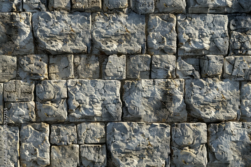 Fototapeta premium Image of Old ancient gray stone wall. Texture for background usage