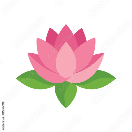 Waterlily colorful vector art illustration.