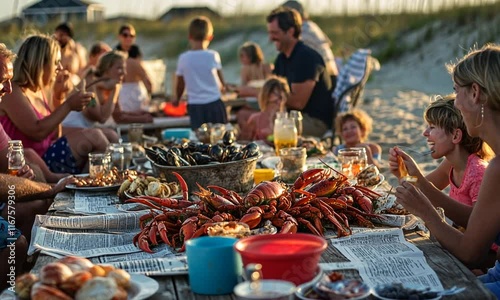 Beachfront Feast: Family Seafood Celebration