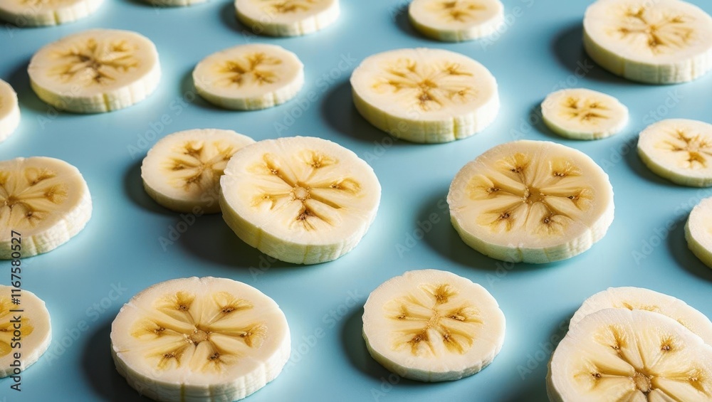 Slicing fresh bananas for culinary creations kitchen food photography bright settings top view Slicing fresh bananas for culinary creations kitchen food photography bright settings top view