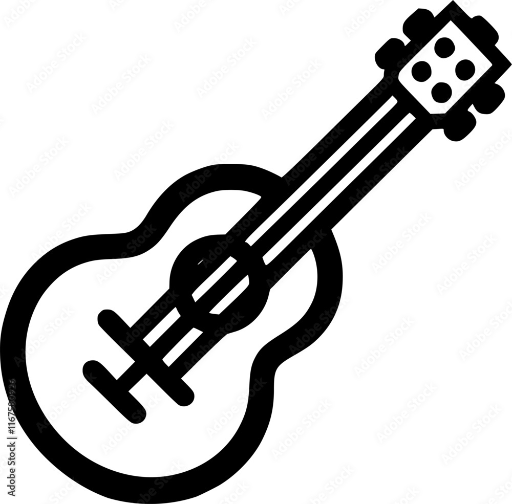 Guitar Music line icon. linear style sign for mobile concept and web sign, symbol, vector, art