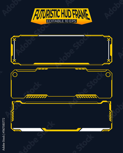 Futuristic hud frame for game streamers
