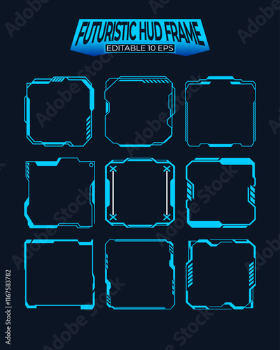 Futuristic hud frame for game streamers