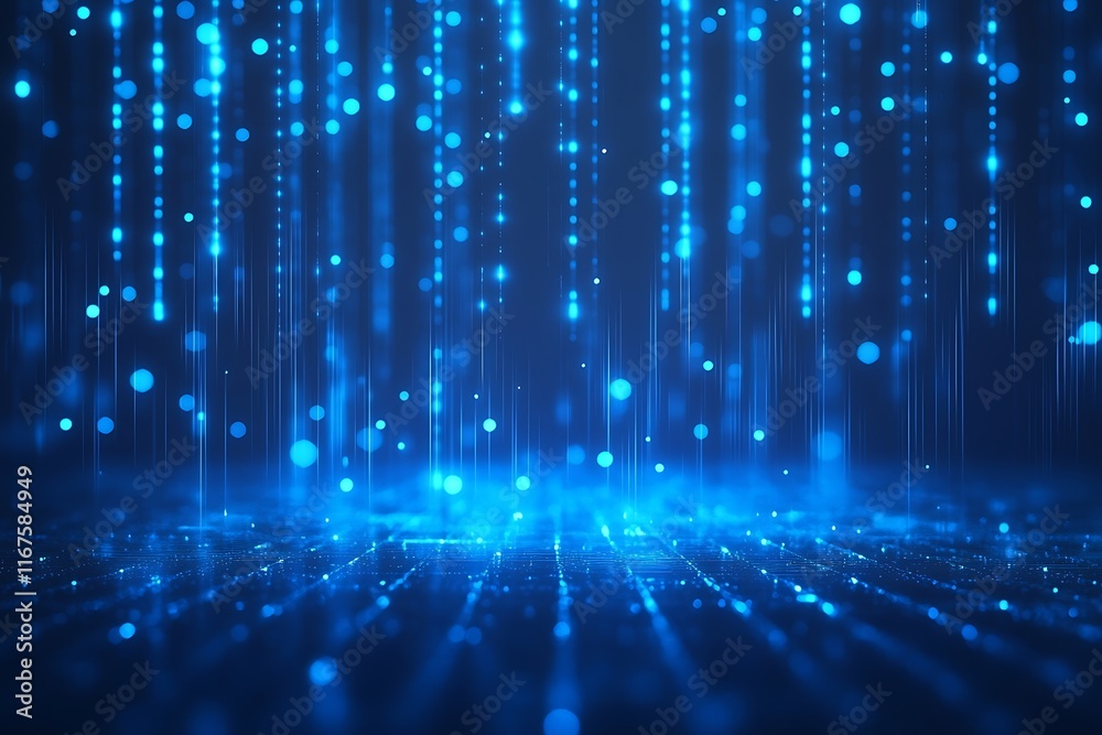 Glowing Blue Particle Design Background Glowing Blue Particle Design Background