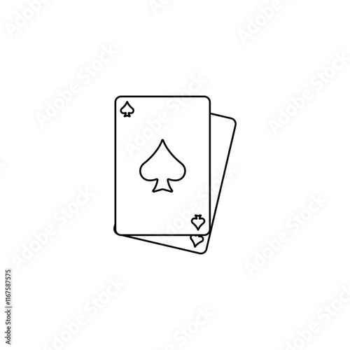 Classic Playing Card Icon for Game Design