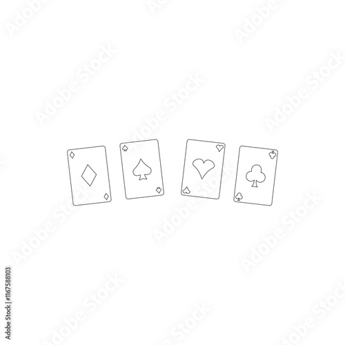 Classic Playing Card Icon for Game Design