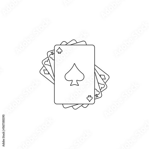 Classic Playing Card Icon for Game Design