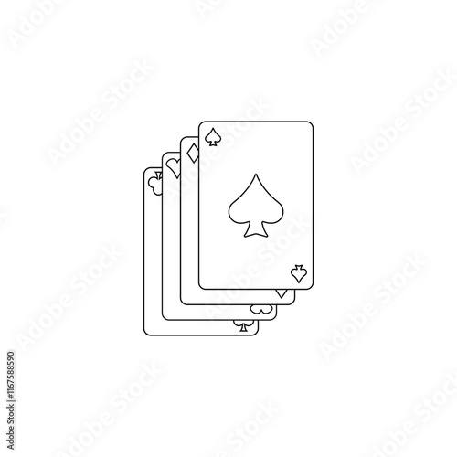 Classic Playing Card Icon for Game Design