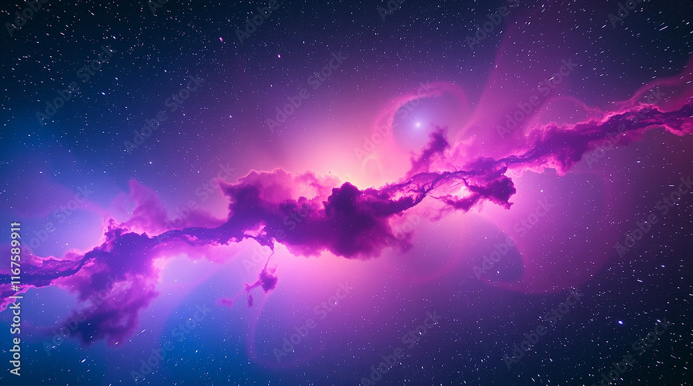 Naklejka premium Nebula and galaxies in space. Abstract cosmos background